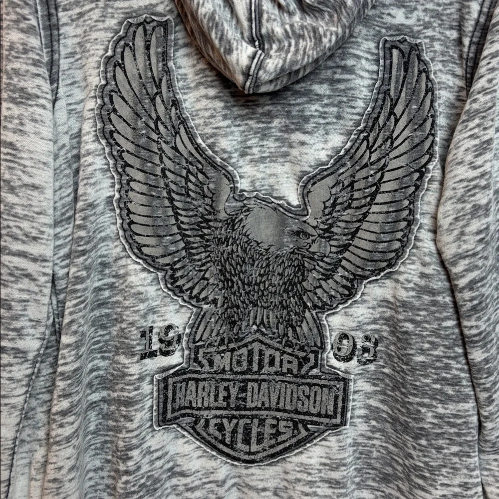 Harley-Davidson‎ Women’s Gray Full-Zip Burnout Hoodie XL Motorbike